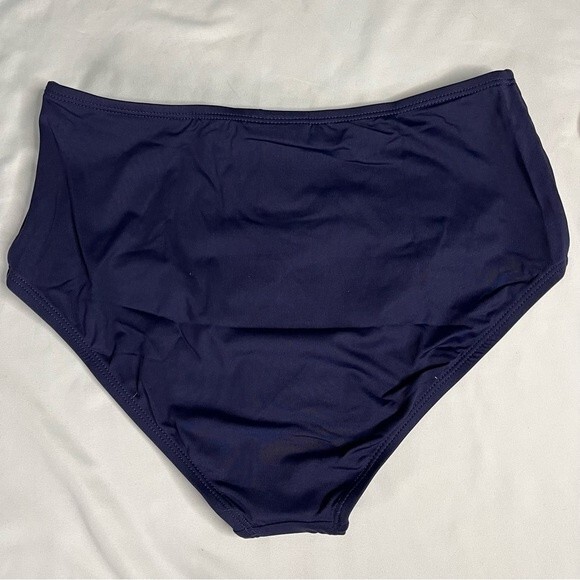 Andie Swim Navy Size S The High Waisted Bikini Bottom Stretch Classic Modest - Picture 6 of 7